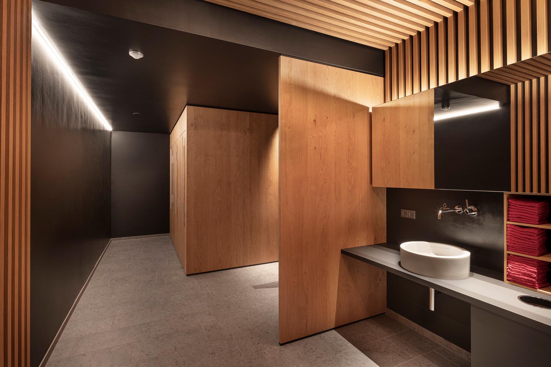 Traube Tonbach modernes Holzverkleidendes WC