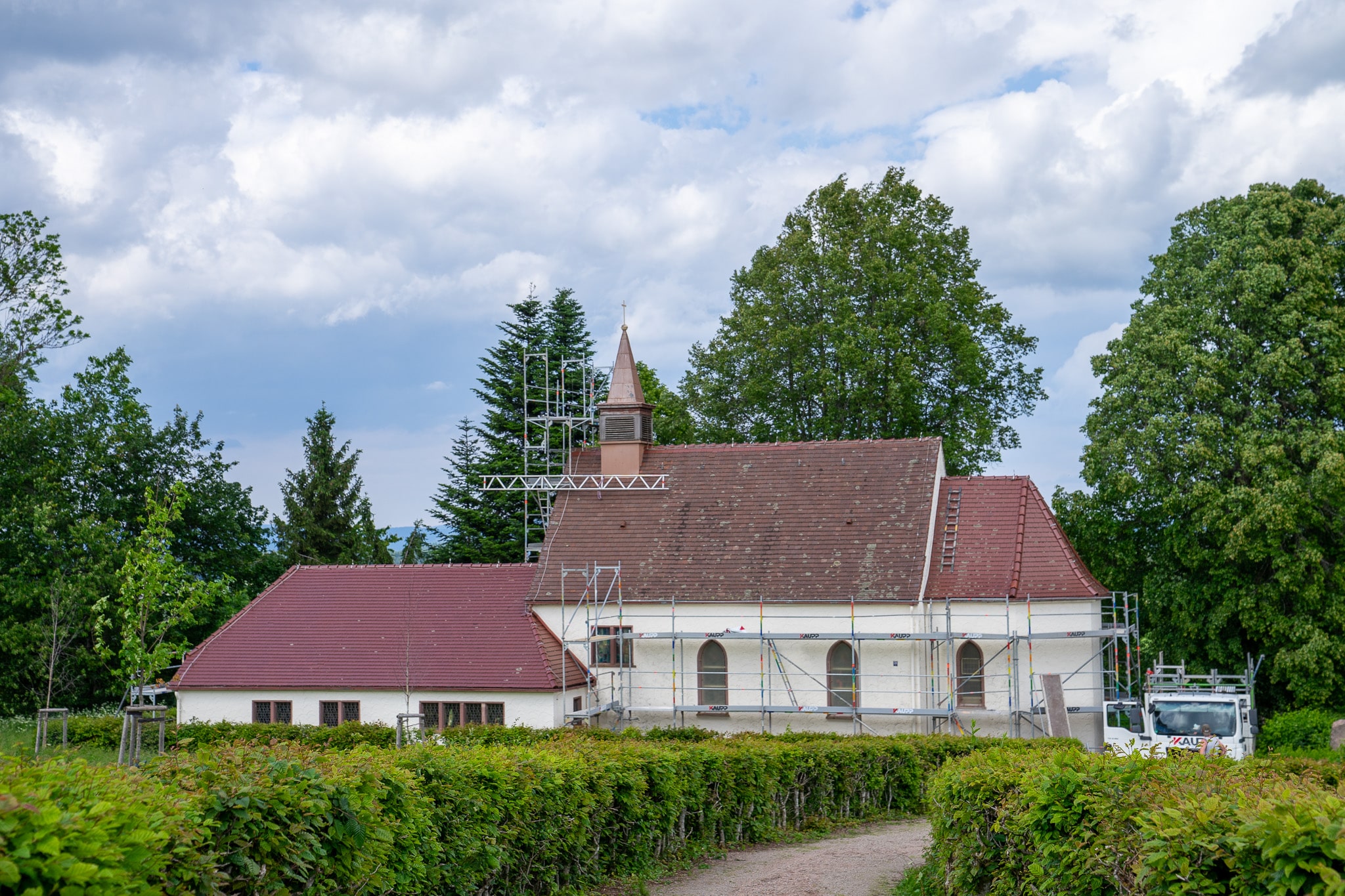 Ein Gerüst an unserem Projekt Marienkapelle Schramberg Sulgen